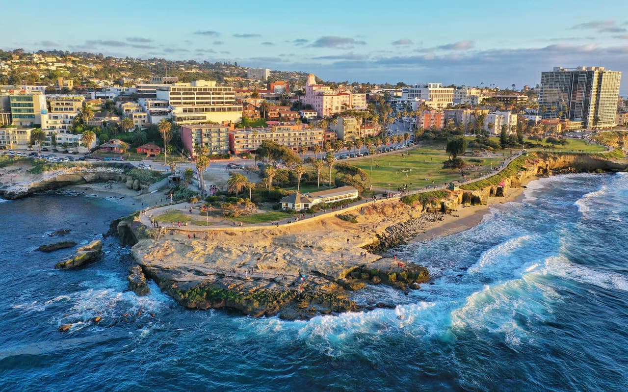 An elegant home with an ocean view in La Jolla.
