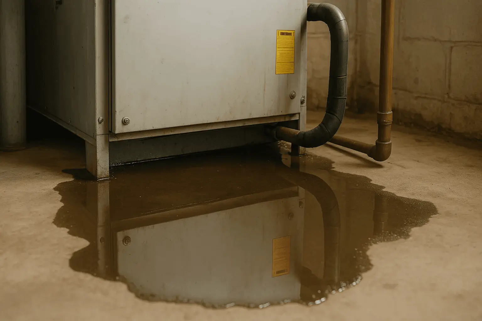 A leaking air conditioner unit